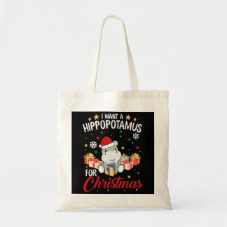 Ik wil een hippopotamus voor kerstShirt Tote Bag