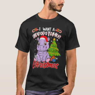 Ik wil een hippopotamus voor kersttefje hippo t-shirt
