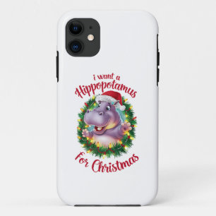 Ik wil een hippopotamus voor kerstvakantie hippo iPhone 11 hoesje