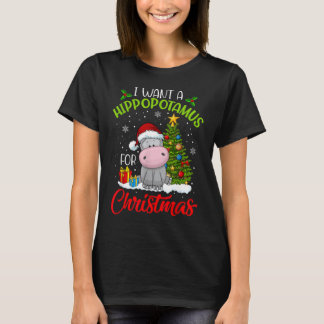 Ik wil een hippopotamus voor kerstvakantie hippo t-shirt