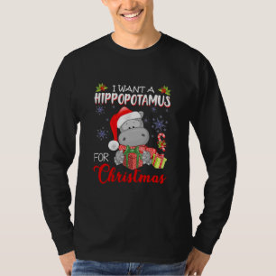 Ik wil een hippopotamus voor kerstvakantie hippo  t-shirt