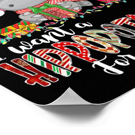 Ik wil een hippopotamus voor kerstvakantie hippo v poster (Hoek)