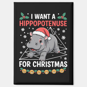Ik wil een Hippopotenuse voor Kerstmis Wiskundeler Magneet