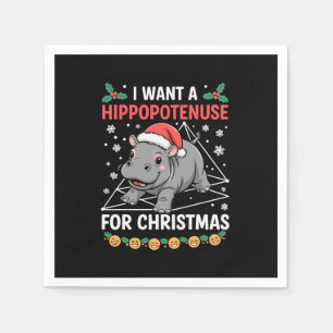 Ik wil een Hippopotenuse voor Kerstmis Wiskundeler Servet