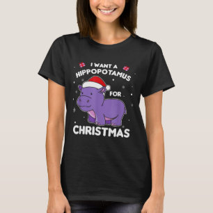 Ik wil een Hiptamus met Kerstmis Zoete Heupen T-shirt