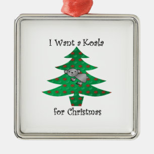 Ik wil een koala voor kerstmis metalen ornament