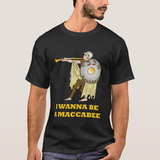 IK WIL EEN MACCABEE HANUKKAH T SHIRT ZIJN (Voorkant)