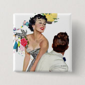 Ik wil een Man Vierkante Button 5,1 Cm (Voorkant)