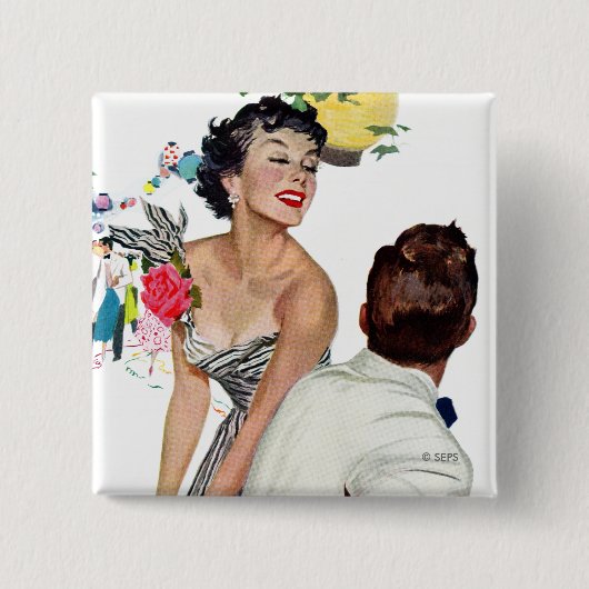 Ik wil een Man Vierkante Button 5,1 Cm (Voorkant)