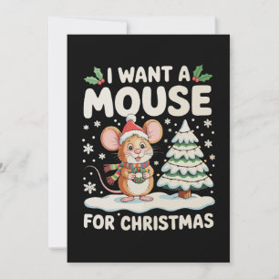 Ik Wil Een Muis Voor Kerstmis Sinterklaas Hoed Sne Feestdagenkaart