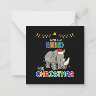 Ik wil een neushoorn voor Kerstmis Neushoorn Grapp Notitiekaartje