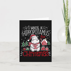 Ik wil een nijlpaard kerstpyjama Schattige nijlpaa Kaart
