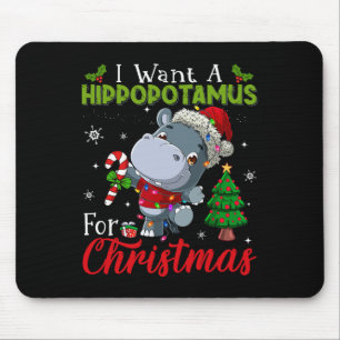 Ik wil een nijlpaard voor Christmas Hippo Snoep SA Muismat