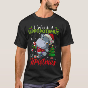 Ik wil een nijlpaard voor Christmas Hippo Snoep SA T-shirt