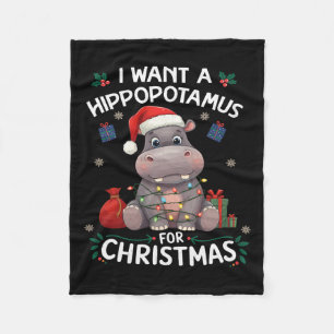 Ik wil een nijlpaard voor kerst kerstliefhebber pl fleece deken