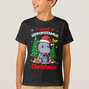 Ik wil een nijlpaard voor kerst nijlpaard voor kin t-shirt