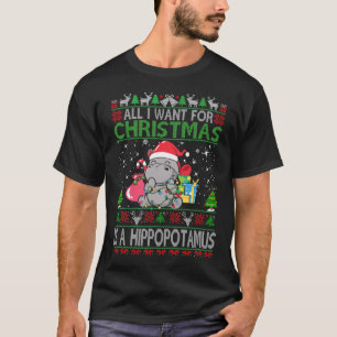 Ik wil een nijlpaard voor Kerstmis Hippo Ani T-shirt