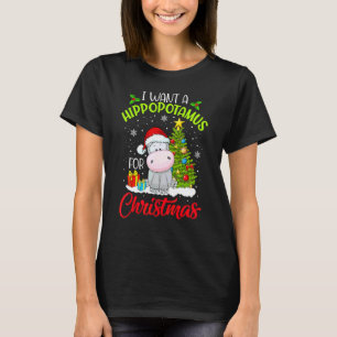 Ik wil een nijlpaard voor Kerstmis Kerstmis Nijlpa T-shirt