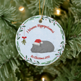 Ik wil een nijlpaard voor Kerstmis ornament
