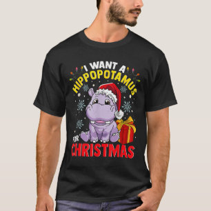 Ik wil een nijlpaard voor kerstmis t-shirt
