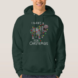 Ik wil een nijlpaard voor kerstpyjama hoodie