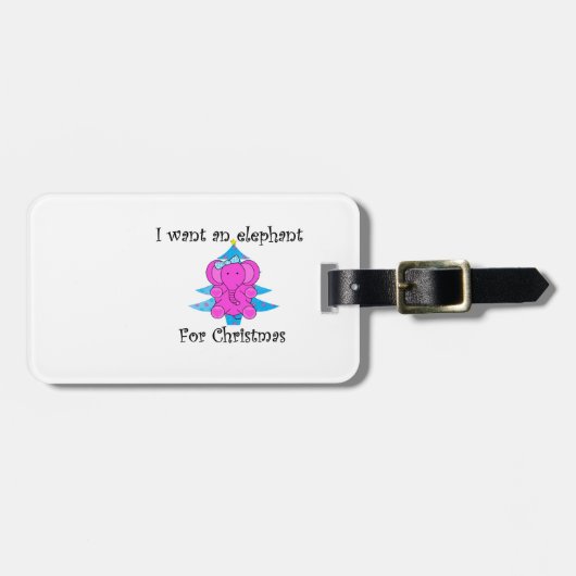 Ik wil een olifant voor kerst bagagelabel (Voorkant horizontaal)