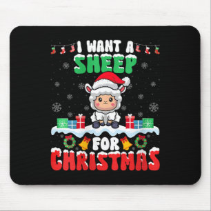 Ik wil een schaap voor Kerstmis - Schapenliefhebbe Muismat