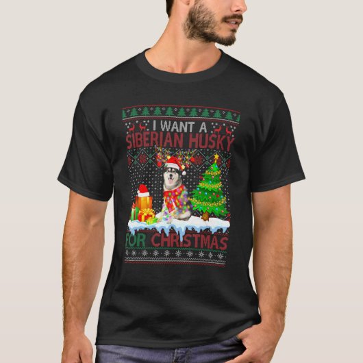 Ik wil een Siberische echtgenoot voor kerstkeuken. T-shirt (Voorkant)