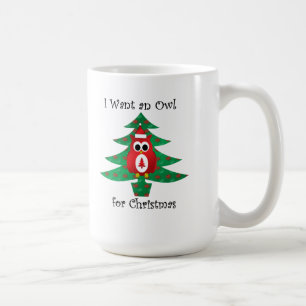 Ik wil een uil voor kerstmis. koffiemok