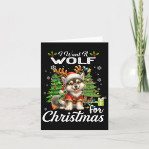 Ik wil een wolf voor kerst Schattigee geschenken X Kaart