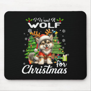 Ik wil een wolf voor kerst Schattigee geschenken X Muismat