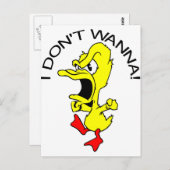 Ik wil geen Duck Cartoon Briefkaart (Voorkant / Achterkant)