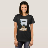 Ik wil geloven dat UFO Funny Cat Selfie T-shirt (Voorkant volledig)