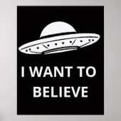 Ik wil geloven, film retro 90s, buitenaardse ufo poster (Voorkant)