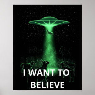 Ik wil geloven, film retro 90s, buitenaardse ufo poster