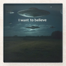 Ik wil geloven glazen onderzetter