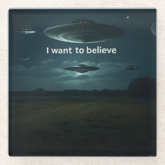 Ik wil geloven glazen onderzetter (Voorkant)