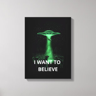 Ik Wil Geloven, Retro Film 90s, Alien UFO Canvas Afdruk