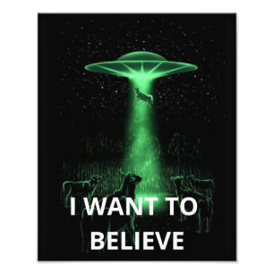 Ik Wil Geloven, Retro Film 90s, Alien UFO Foto Afdruk
