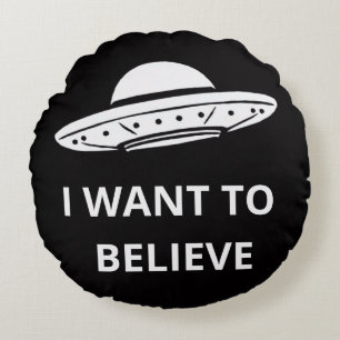 Ik Wil Geloven, Retro Film 90s, Alien UFO Rond Kussen