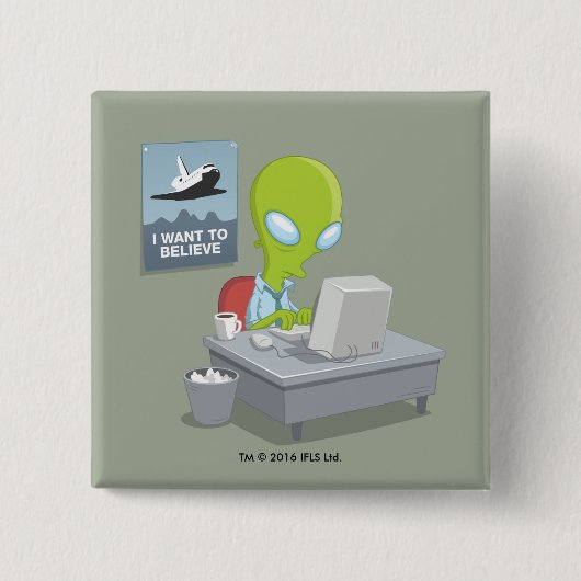 Ik wil geloven vierkante button 5,1 cm (Voorkant)