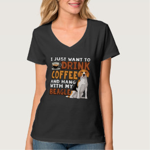 Ik wil gewoon koffie drinken en met mijn Beagl ron T-shirt