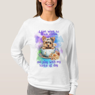 Ik wil gewoon koffie Drinken en spelen met mijn Yo T-shirt