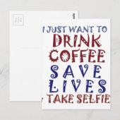 Ik wil gewoon koffie drinken, sparen levens briefkaart (Voorkant / Achterkant)