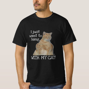 Ik wil gewoon met mijn kat chillen! Manx kat T-shirt