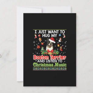 Ik wil gewoon mijn Boston Terrier Dog & Listener k Bedankkaart