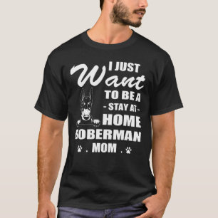 Ik wil gewoon thuis blijven, Doberman, met Kerstmi T-shirt