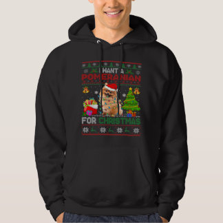 ik wil graag een pommerse kerstfeesthond xmas hoodie