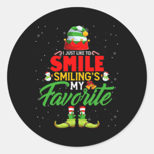 Ik wil graag glimlachen met mijn favoriete Christm Ronde Sticker