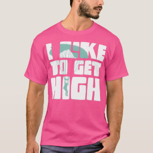 Ik wil graag high Retro skydiver Plane Skydiving T-shirt